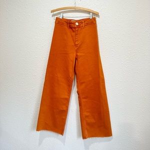 Zara marine jeans orange wide leg pants Womens 6 28